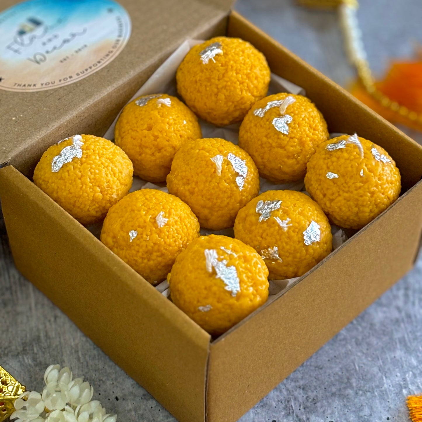 Laddu Scented Soy Candle - Pack of 9