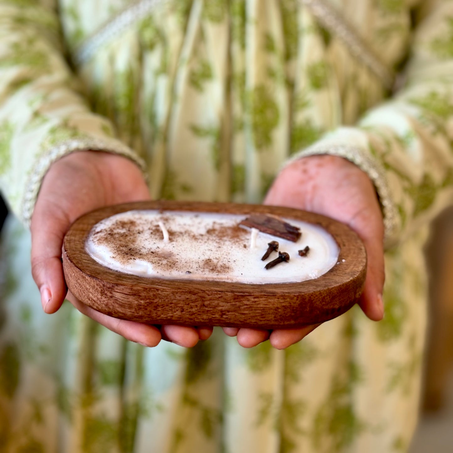 Pumpkin Spice Wooden Bowl Soy Candle