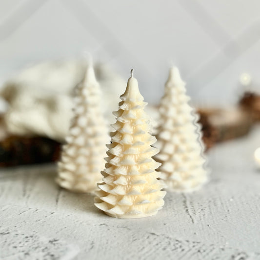 White Tree Candle | White | Soy Candle set of 3