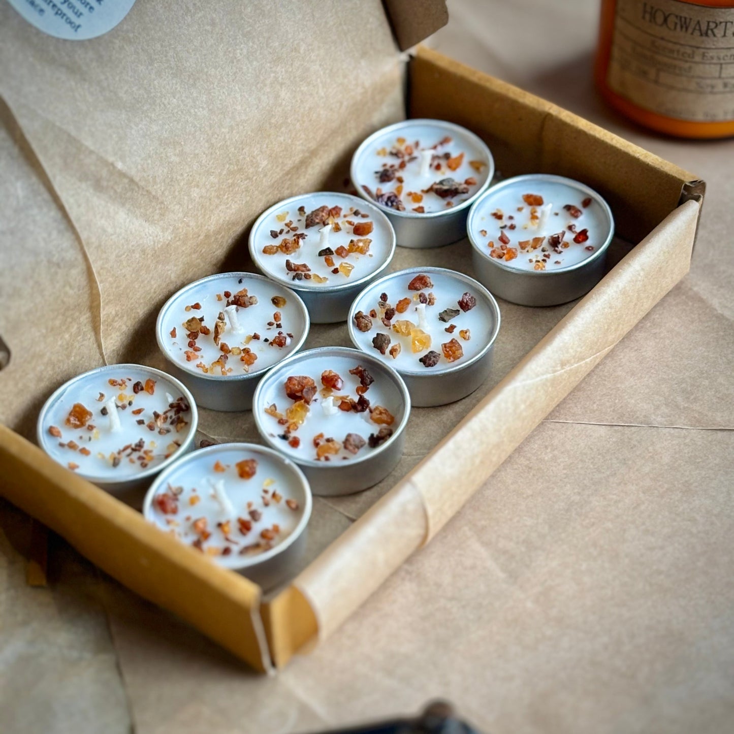 Myrrh Resin Infused Soy Wax Tealight Candles – Unscented