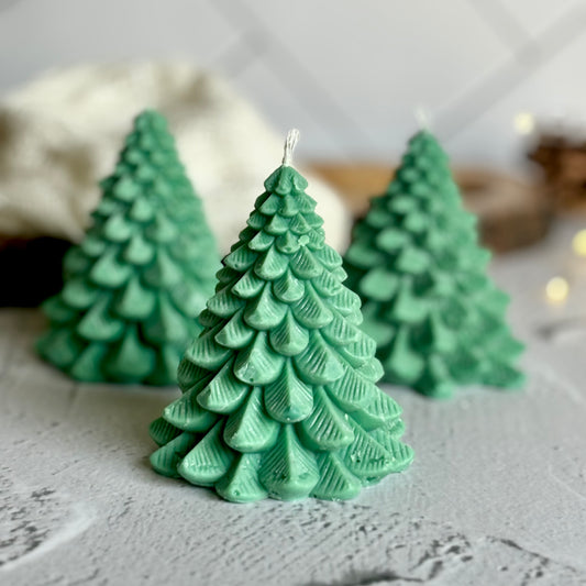 Christmas Green Tree Candle | Set of 3