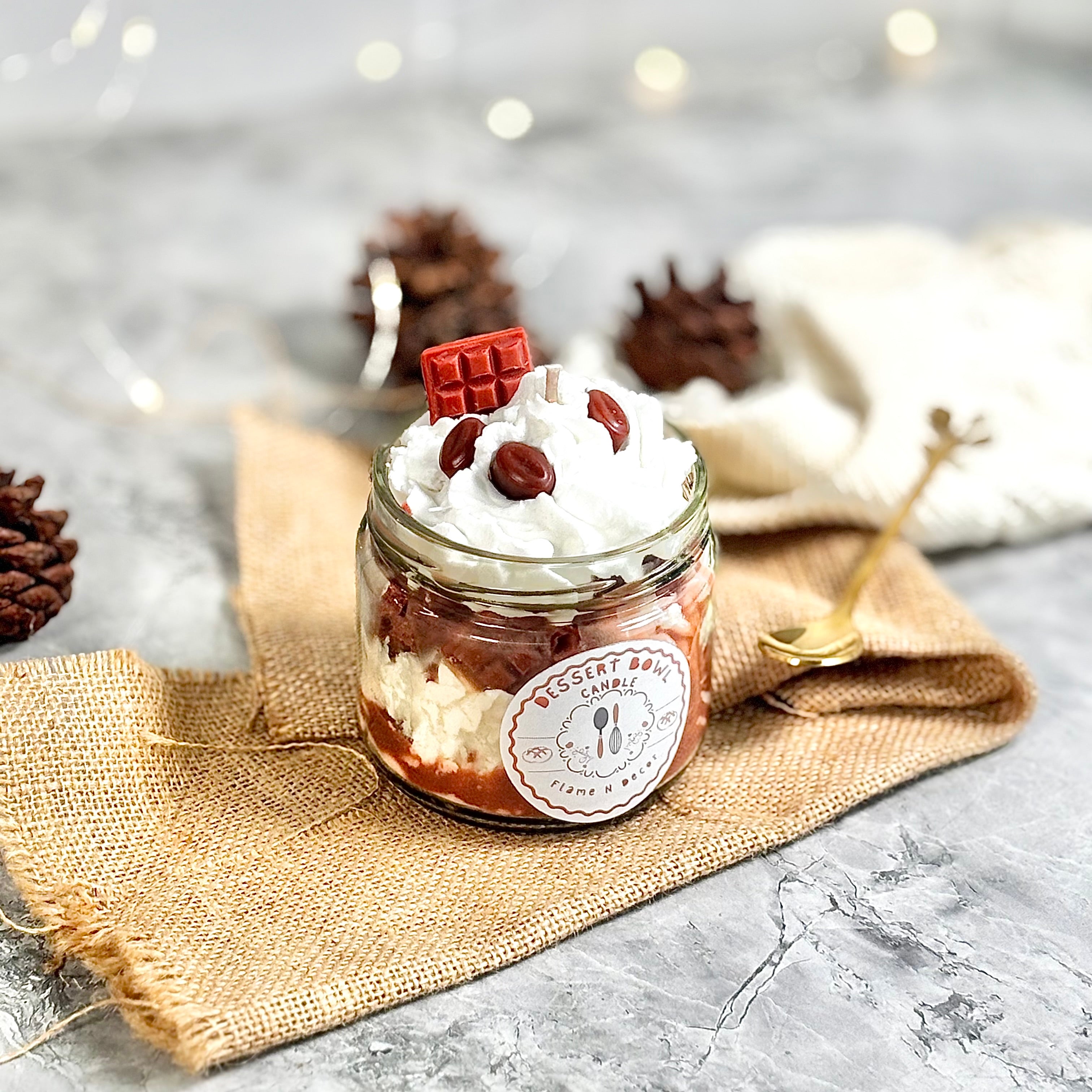 Choco Coffee Cheesecake Dessert Candle - 220g