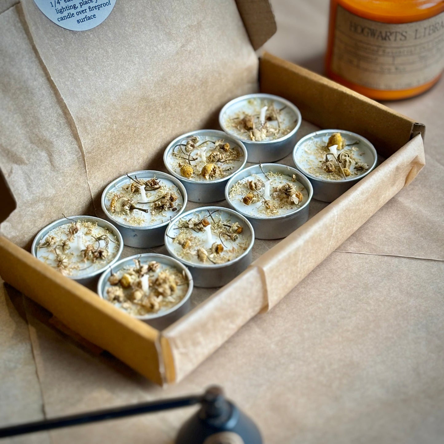 Chamomile Infused Soy Wax Tealight Candles – Unscented
