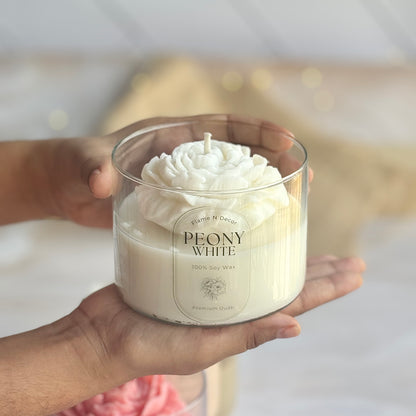 White Peony Soy Scented Candle | Premium Oudh