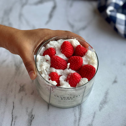 Strawberry Bowl Soy Scented Candle | Desert Candle