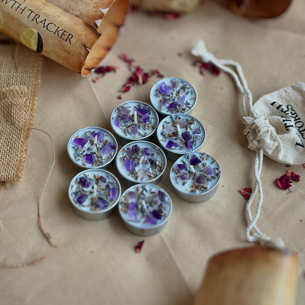 Lavender & Amethyst Soy Tealight Candle