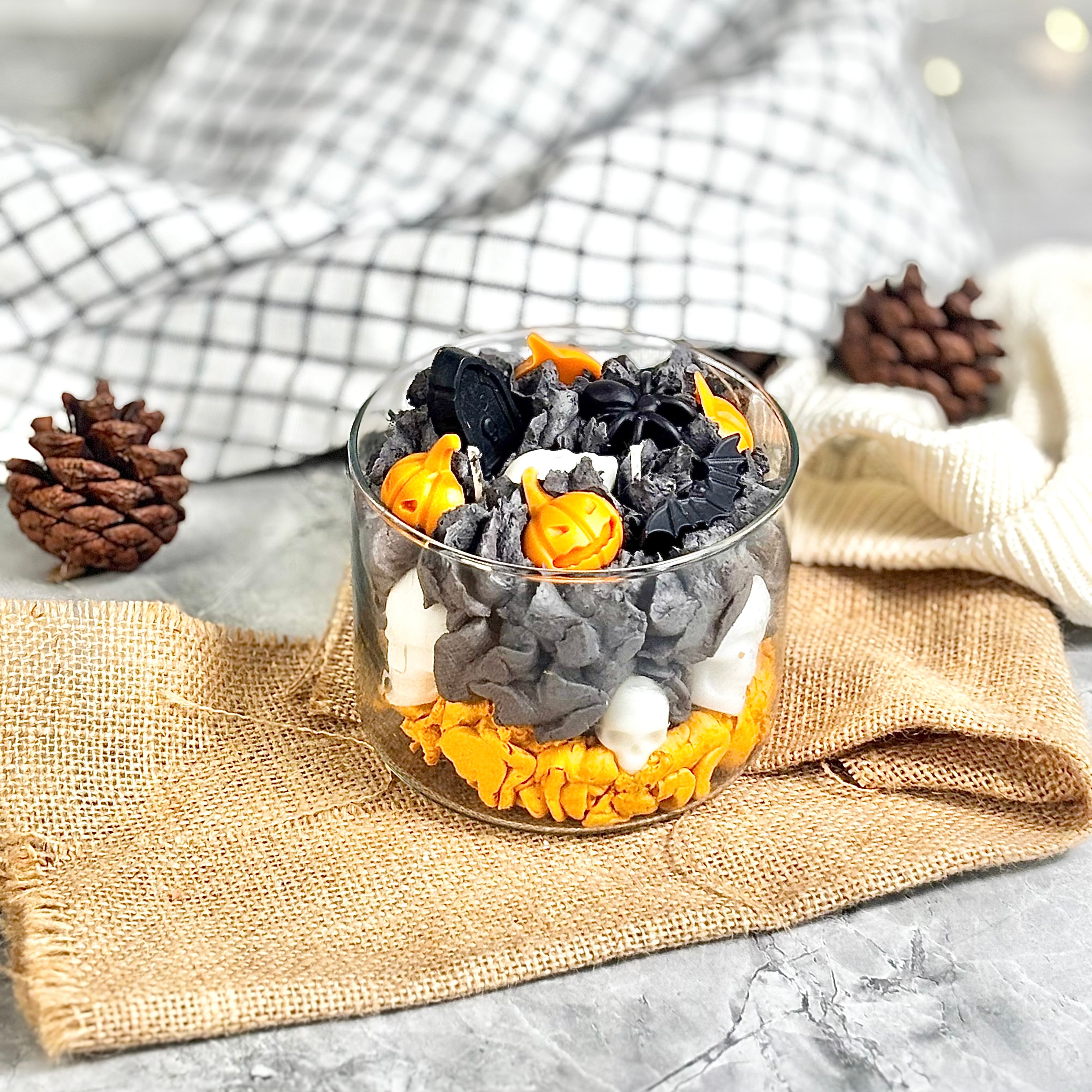 Haunted Pumpkin Graveyard Soy Candle – Bubblegum Scented