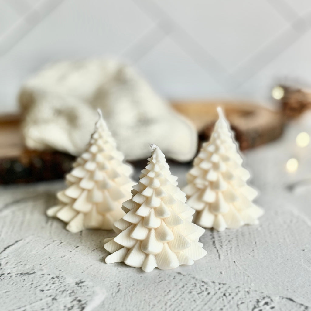 White Tree Candle | White | Soy Candle set of 3