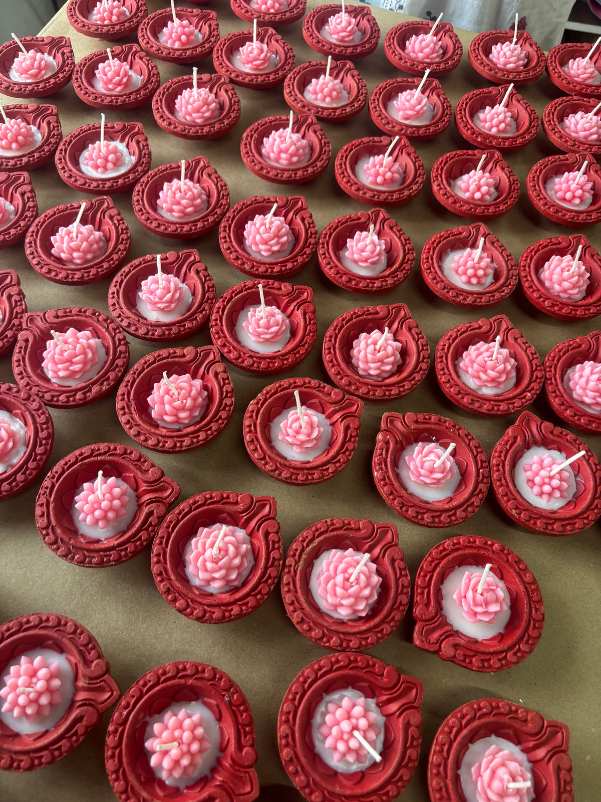 Floral Earthen Diya Scented Candles – Set of 5