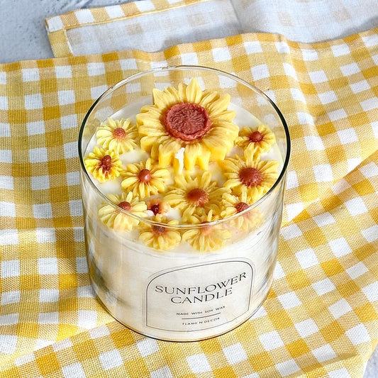 Sunflower Soy Wax Decorative Jar Scented Candle