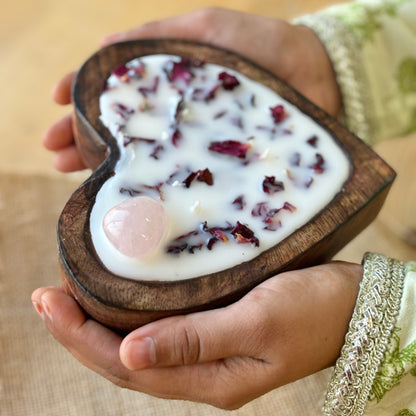 Heart of Roses Soy Scented Crystal Candle