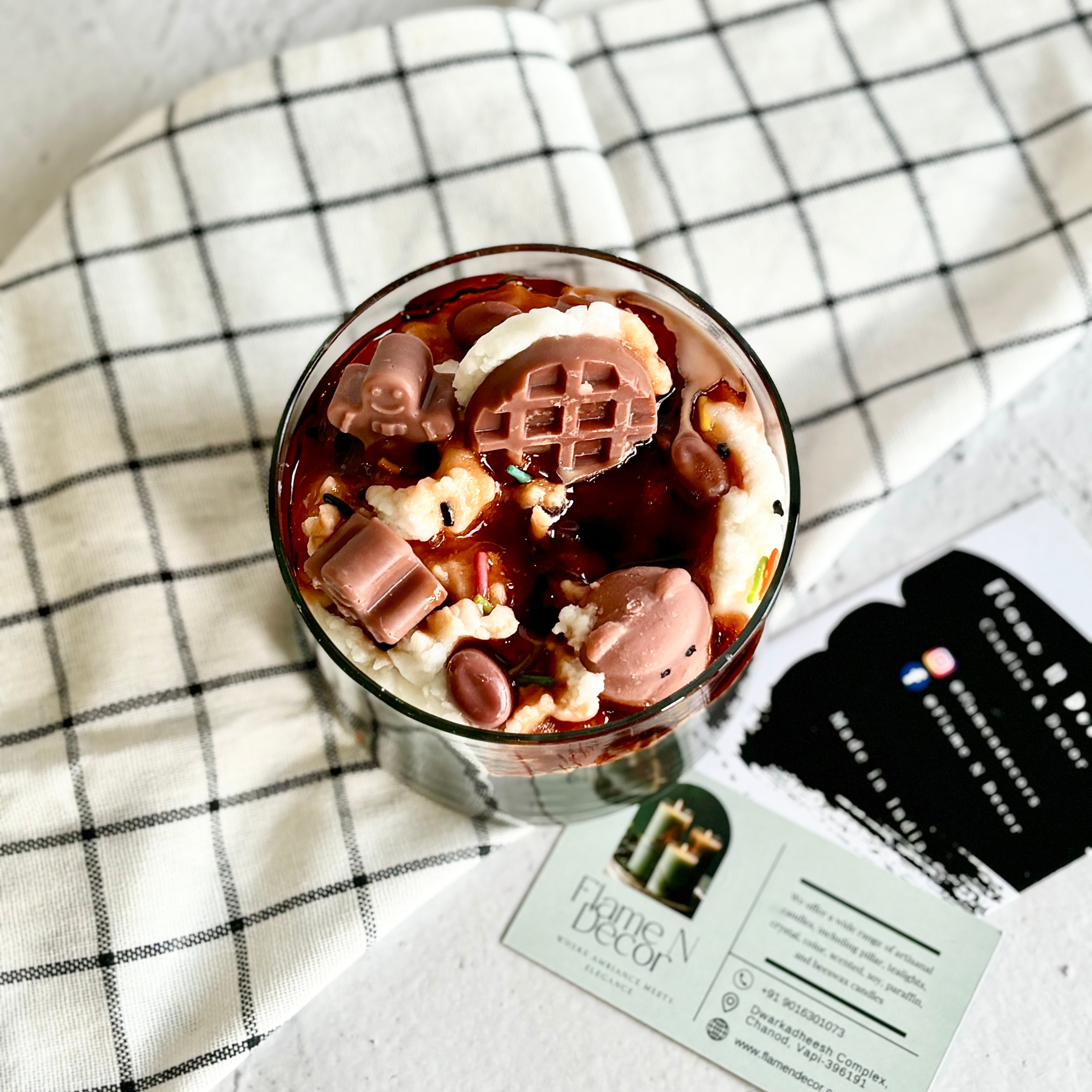 Coffee & Vanilla Dessert Bowl Topped with Cream & Waffle Soy Scented Candle