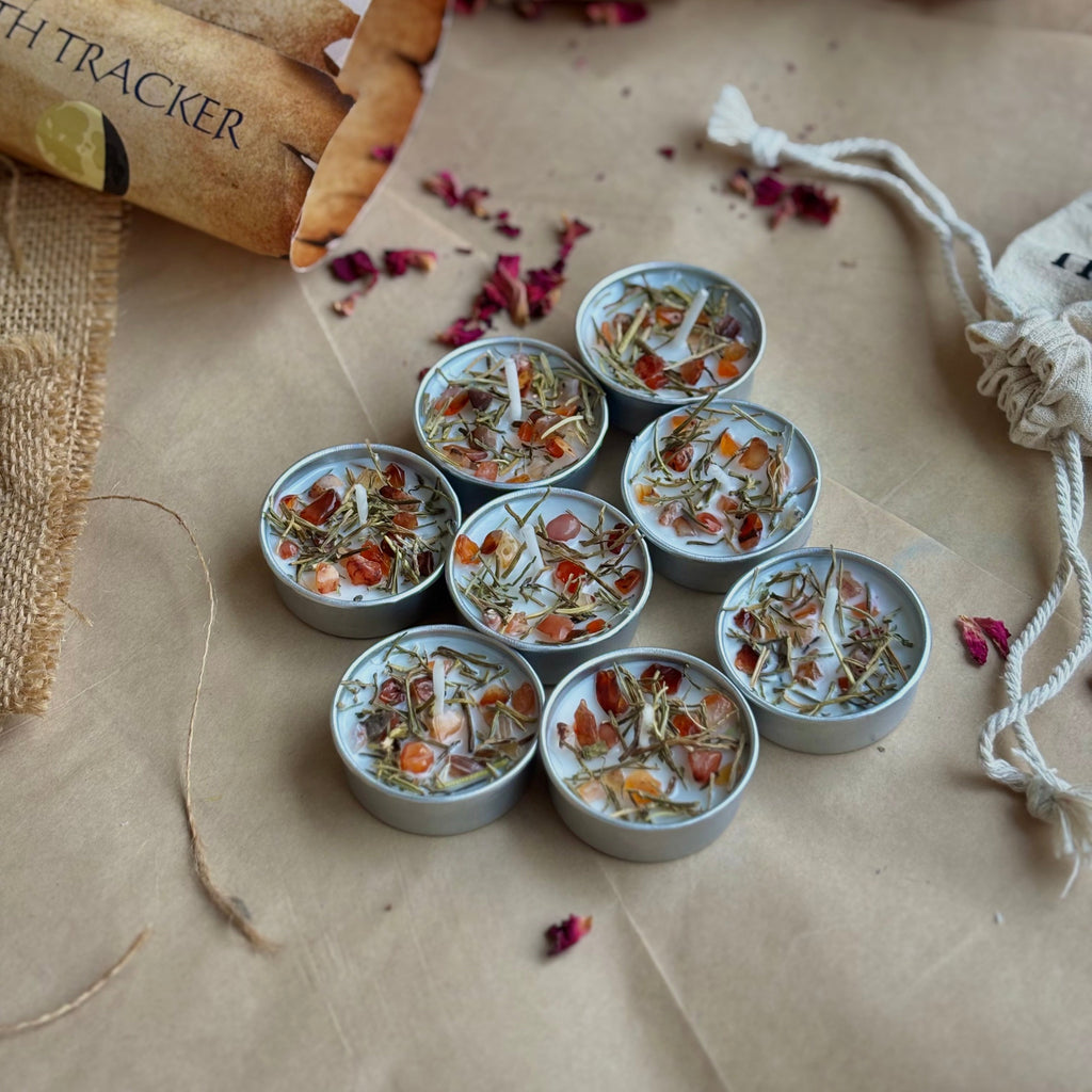 Rosemary & Orange Carnelian Soy Tealight Candle