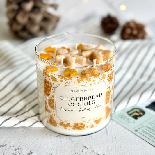 Christmas Gingerbread Cookies Soy Candle with Golden Lid | Christmas Lineup