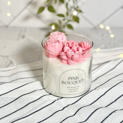 Pink Bouquet Soy Wax Scented Candle