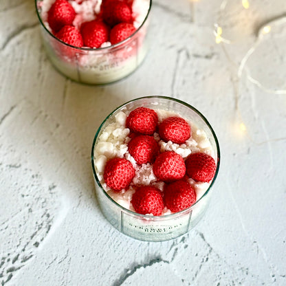 Strawberry Bowl Soy Scented Candle | Desert Candle