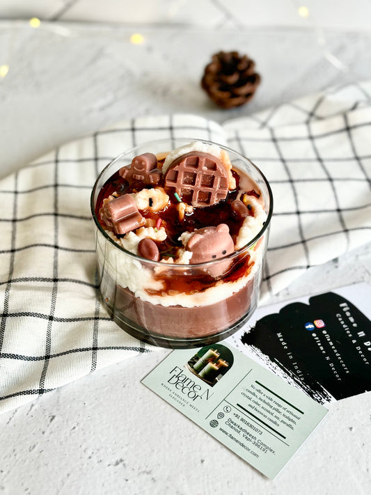 Coffee & Vanilla Desert Bowl Topped with Cream & Waffle Soy Scented Candle | Christmas