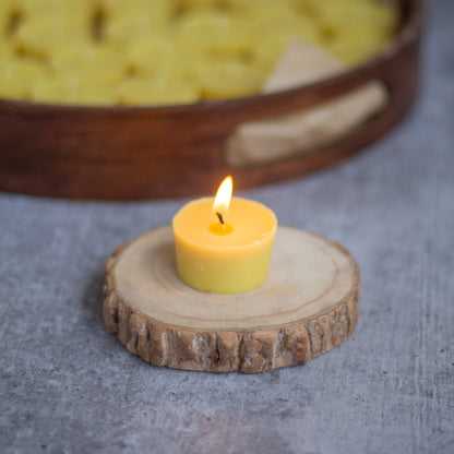 Beeswax Unscented Tealight Candles | Pack of 21 Candles