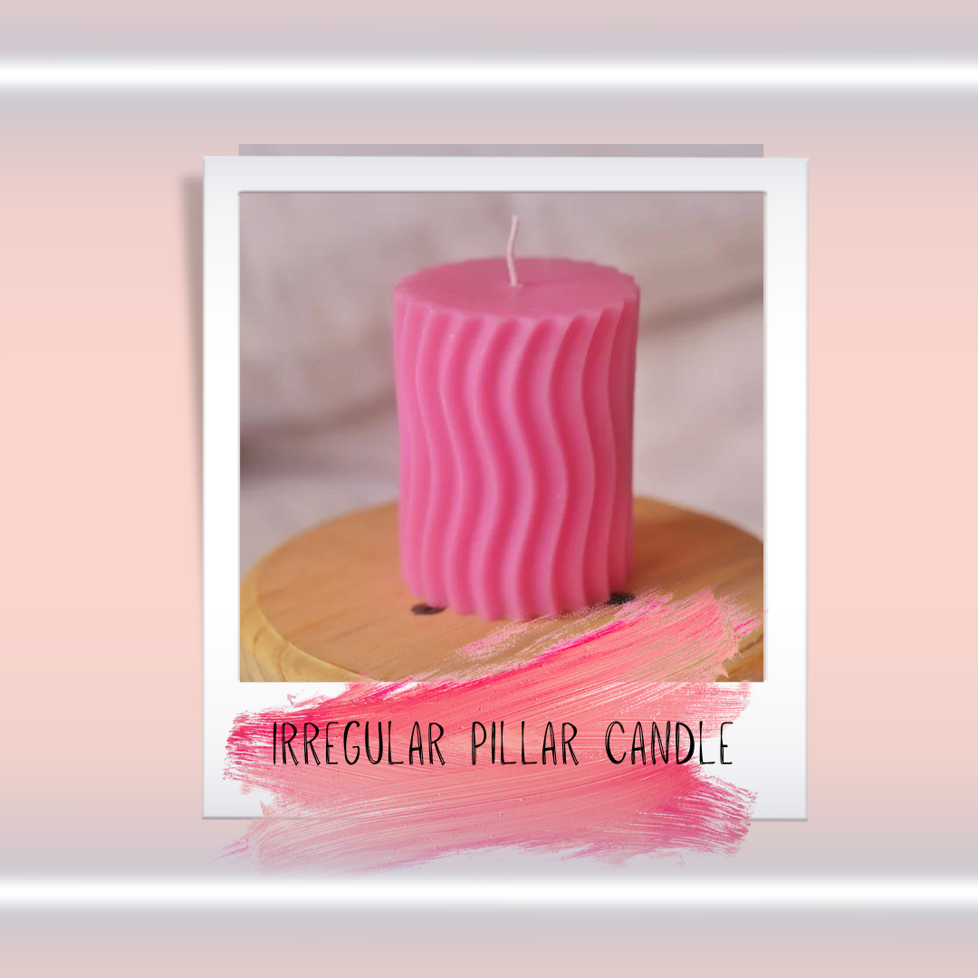 Irregular Pillar Soy Candle - Pink Set Of 3