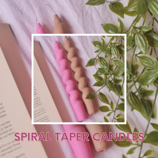 Set of 2 Spiral Taper Candle | Soy Candle