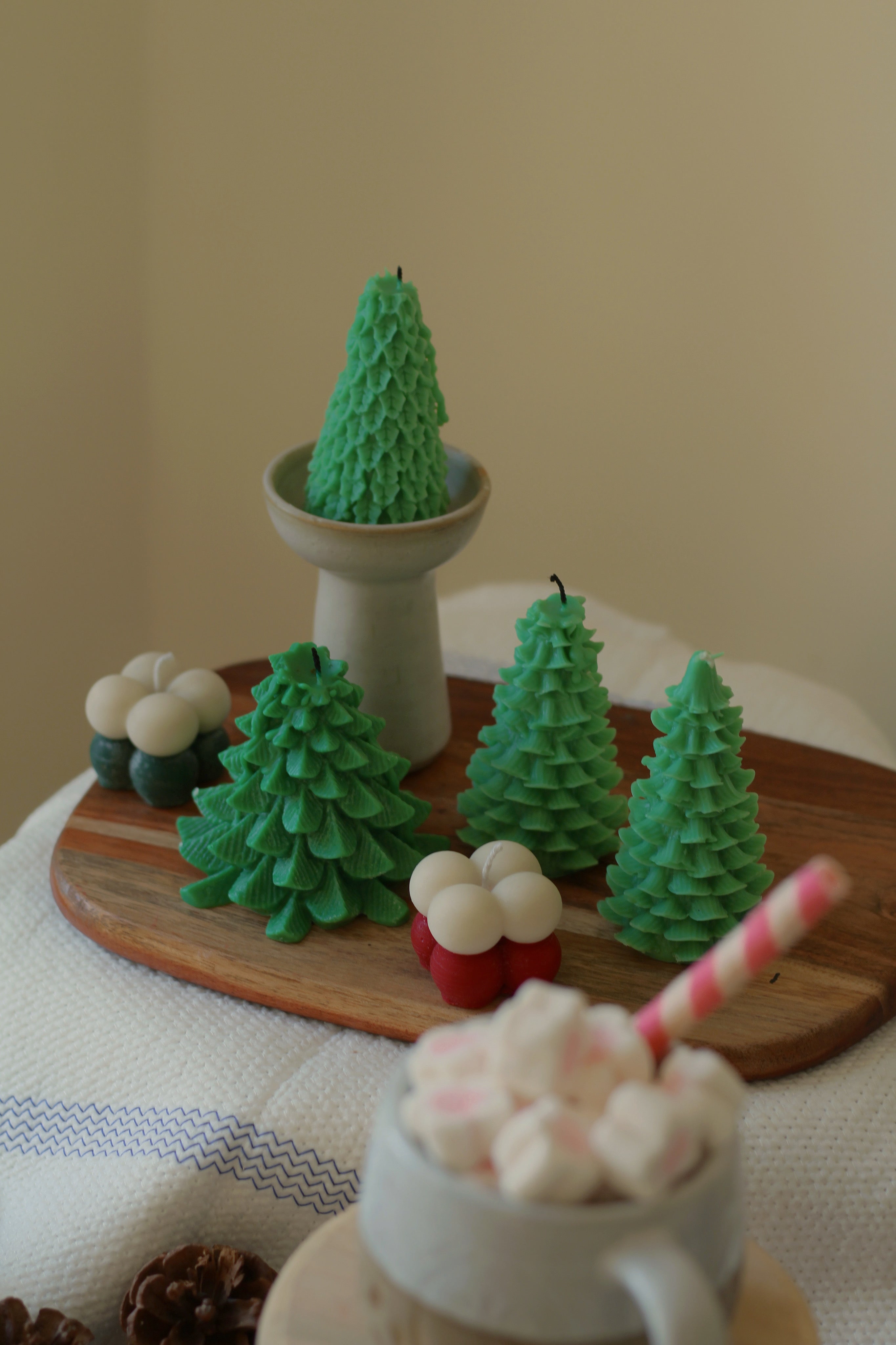 Green Tree & Bubble  Candle Combo No 2 | Set of 8 Soy Candles