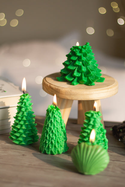 Green Christmas Tree Candle Combo  |  Set of 7 Candles