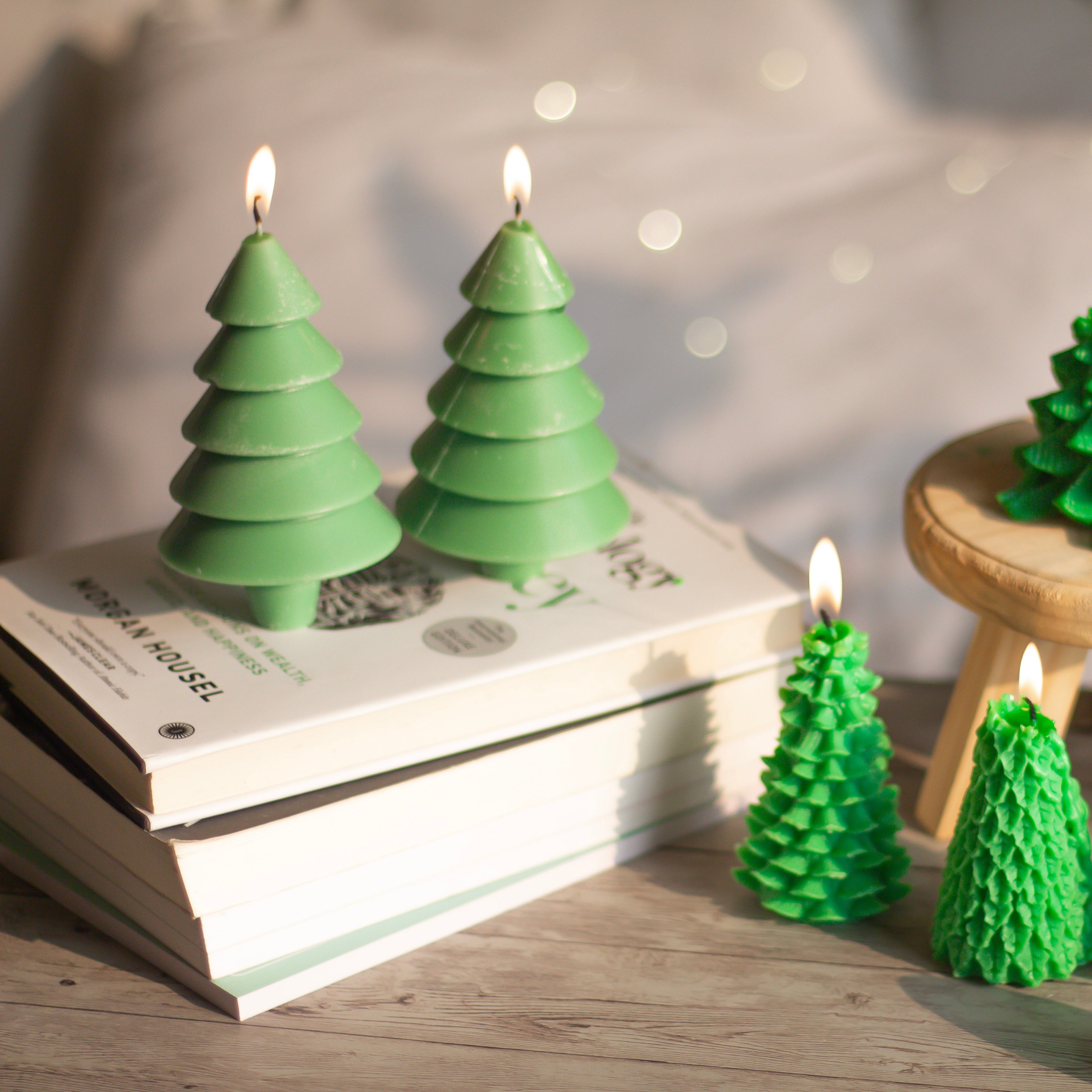 Green Tree Candle Combo  |  Set of 7 Candles