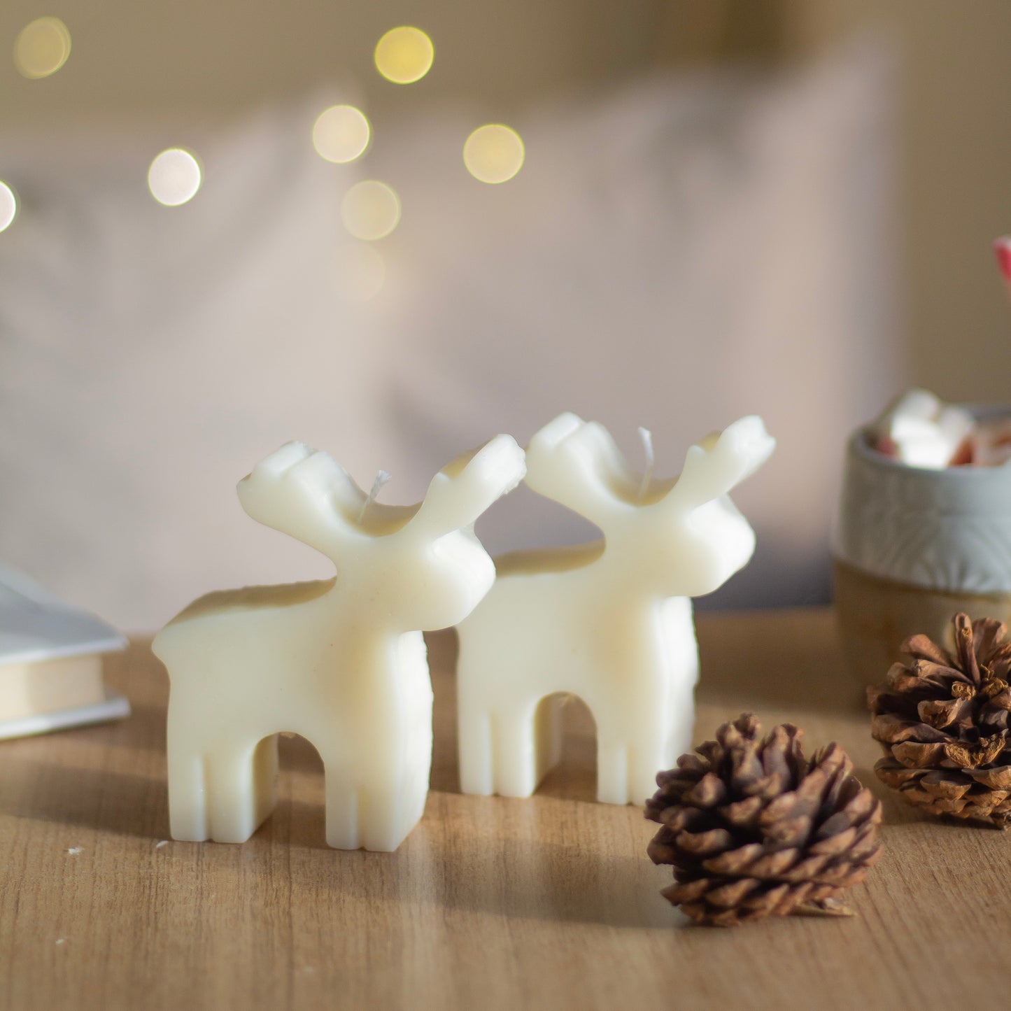 Deer White Scented Soy Candle | Set of 2