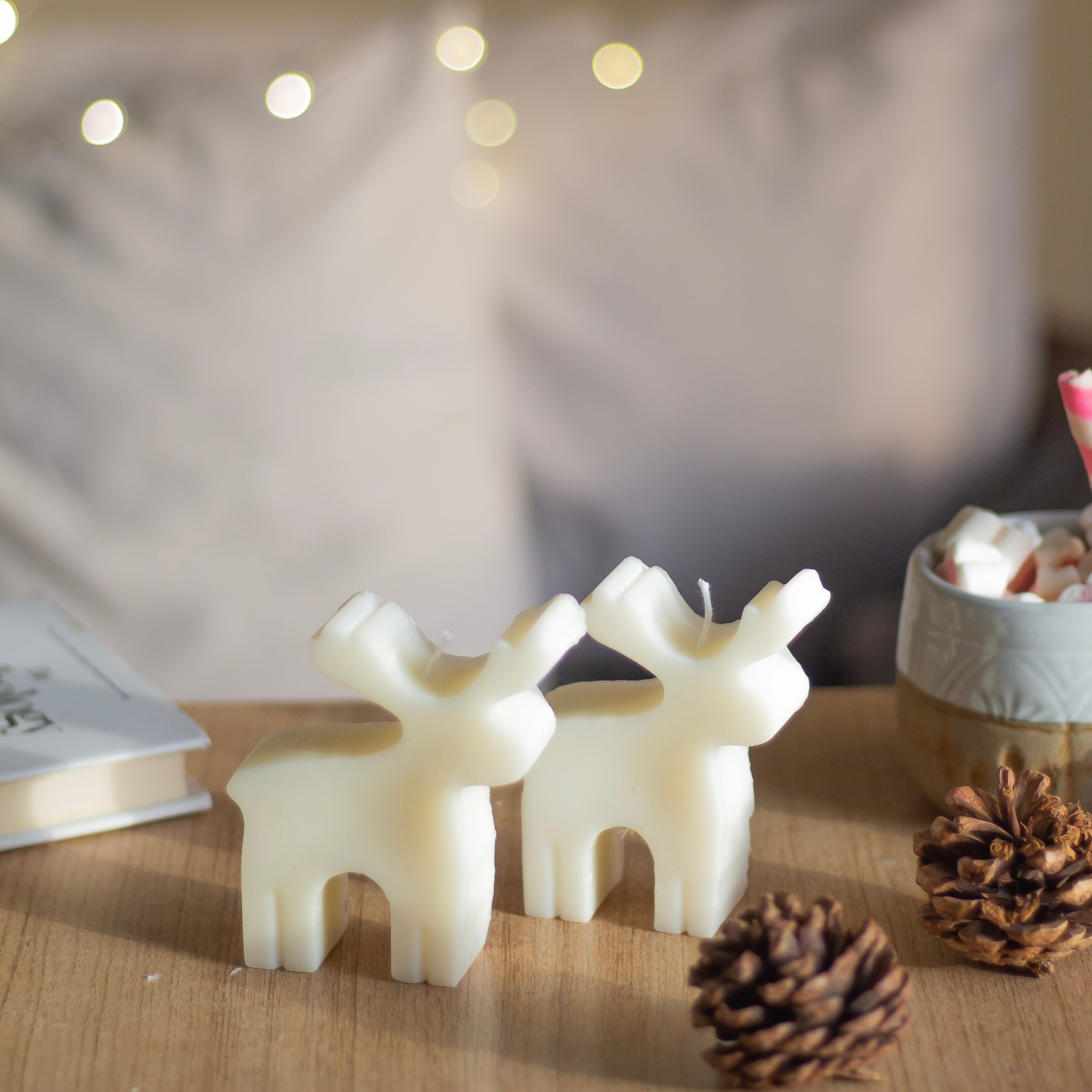 Deer White Scented Soy Candle | Set of 2