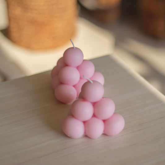 Pink Bubble Pyramid | Set of 4 | Soy Candle