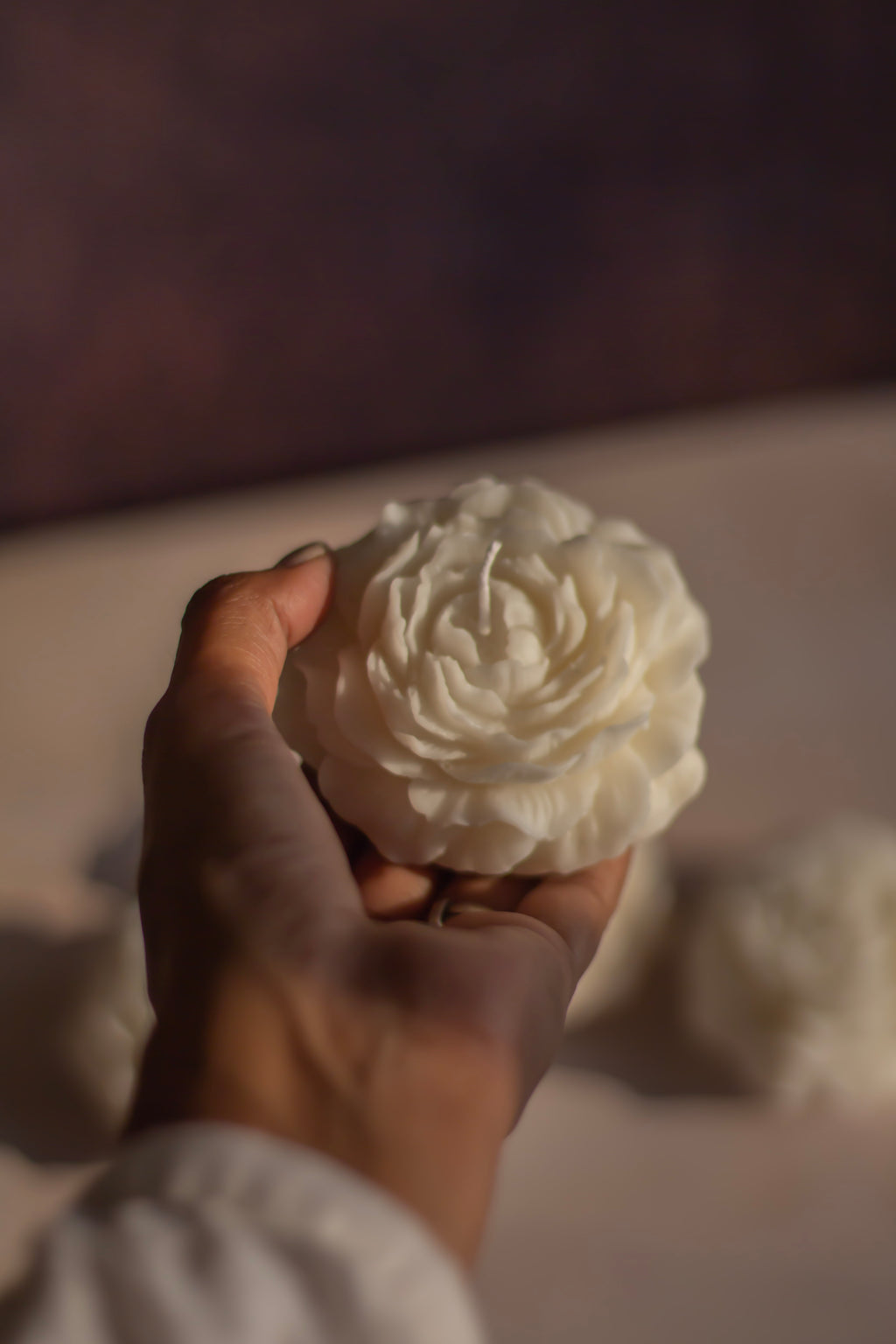 White Peony Decorative Candle | Set of 4