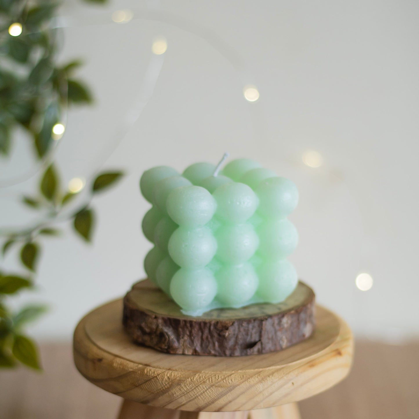 Mint Green Bubble Scented Candle set Of 3