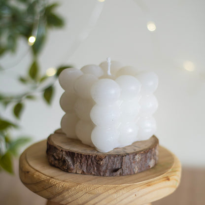 White Bubble Scented Candle | Paraffin