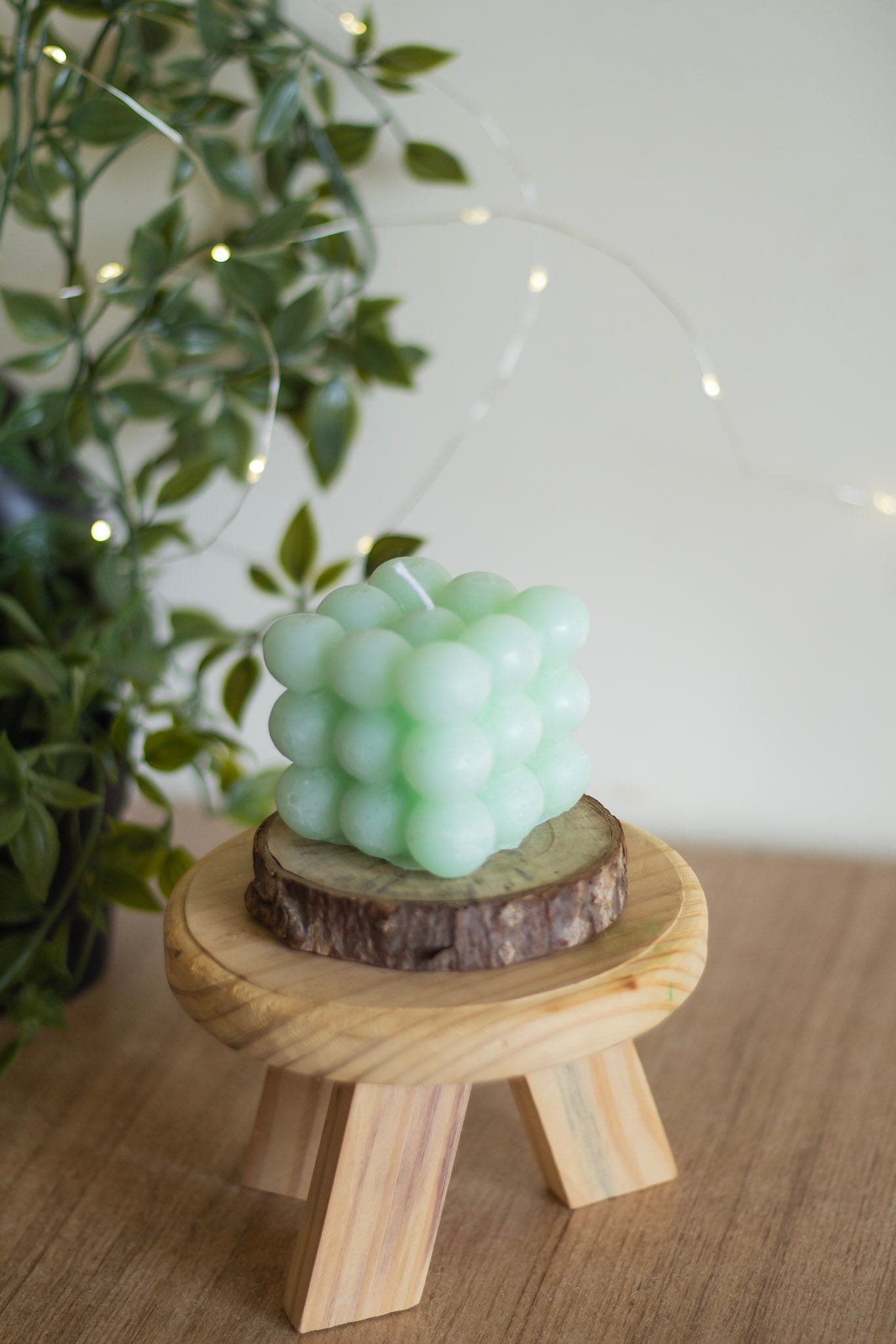 Mint Green Bubble Scented Candle set Of 3