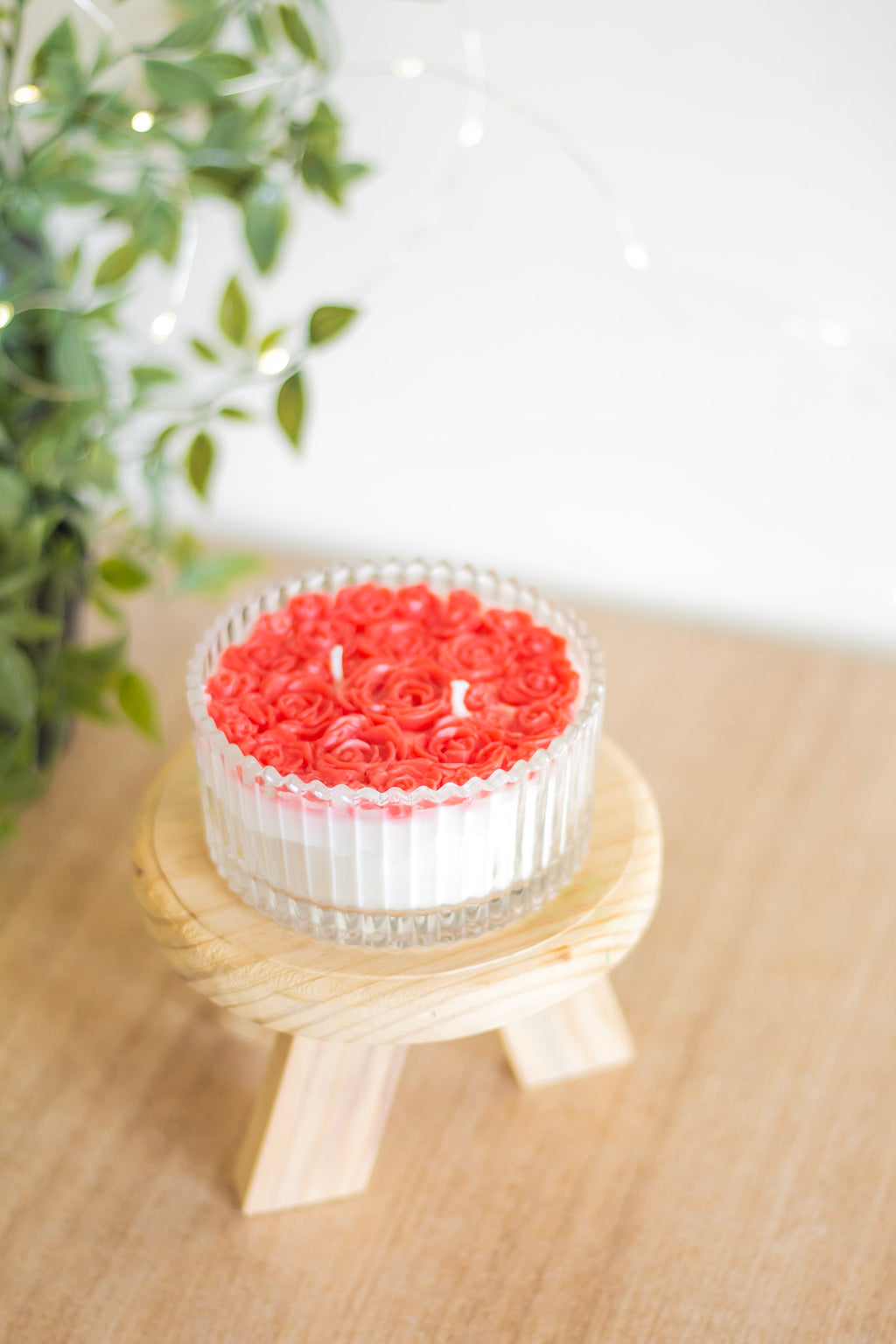 Red Rose bouquet Soy Scented Candle pack of 3 Candy Jar