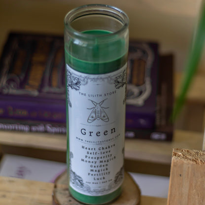 Green Tall Glass Candle | Soy Wax