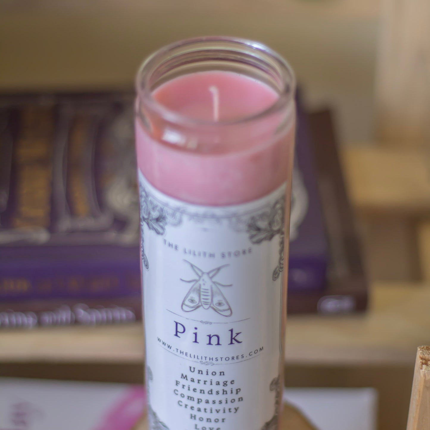 Pink Tall Glass Candle | Soy Wax