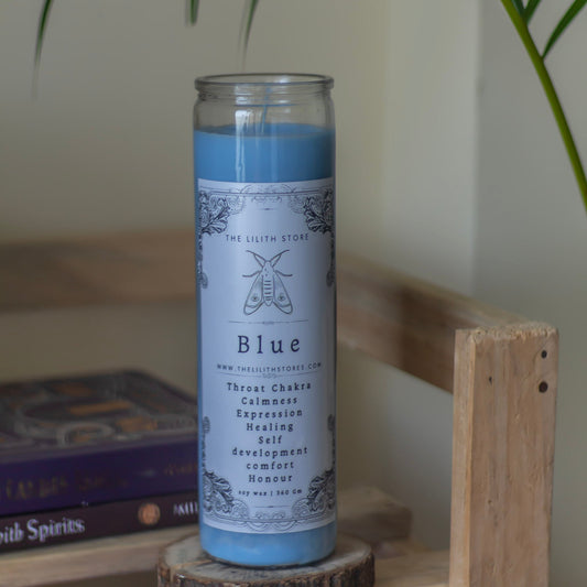 Blue Tall Glass Candle | Soy Wax