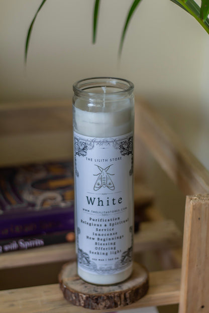 White Tall Glass Candle | Soy Wax