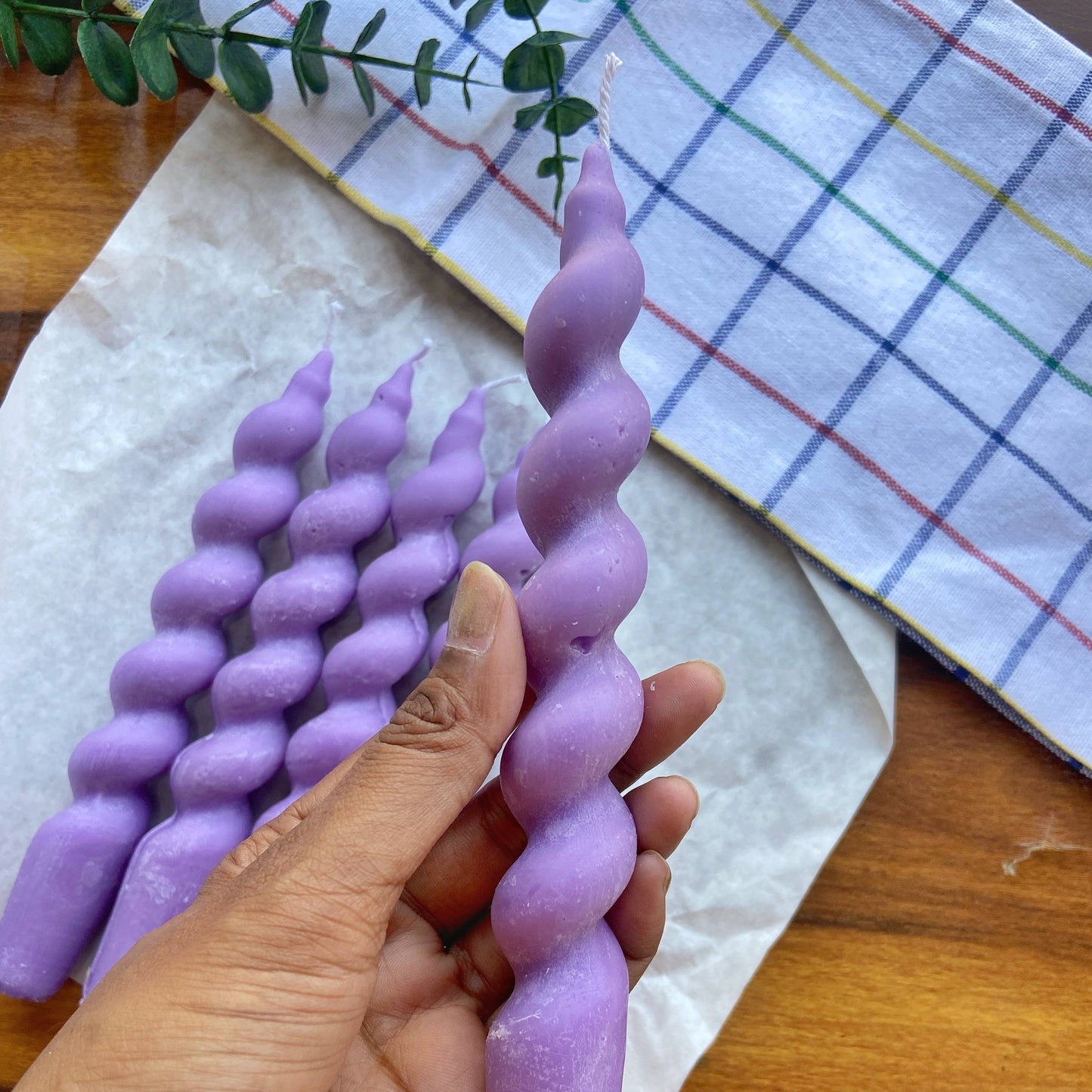 Lavender Spiral Candle | Set of 5