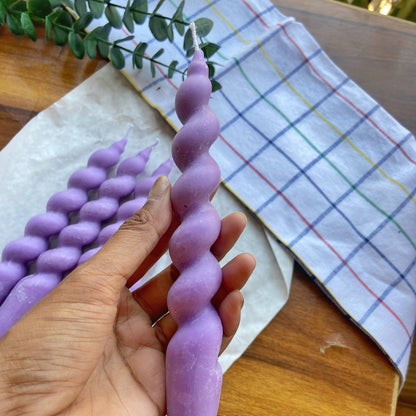 Lavender Spiral Candle | Set of 5