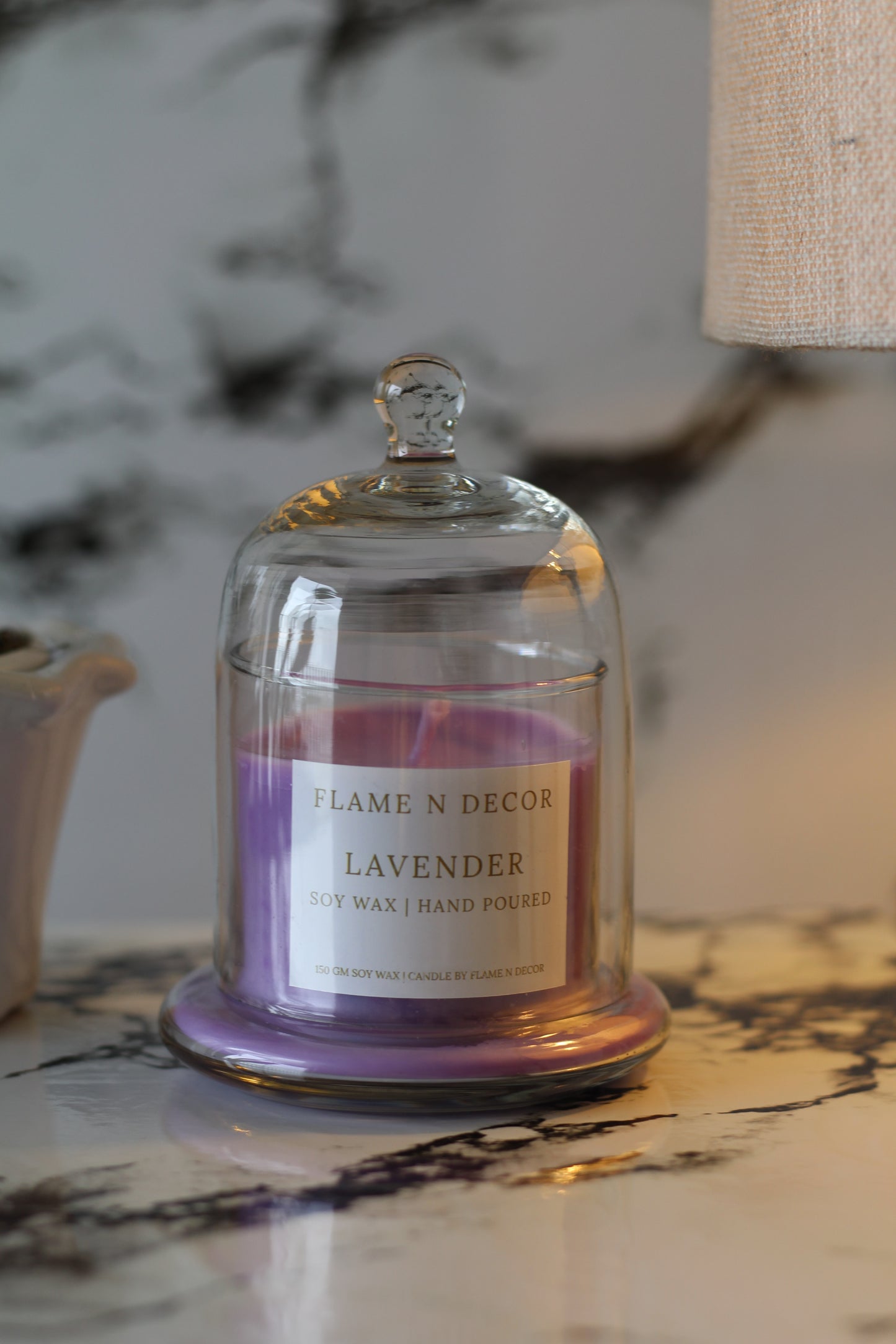Bell Jar Candle with Glass Dome | Lavender