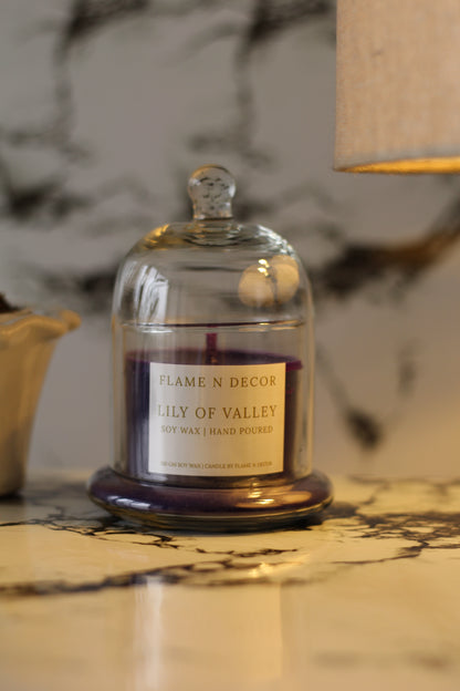 Bell Jar Candle with Glass Dome | Lily of Valley