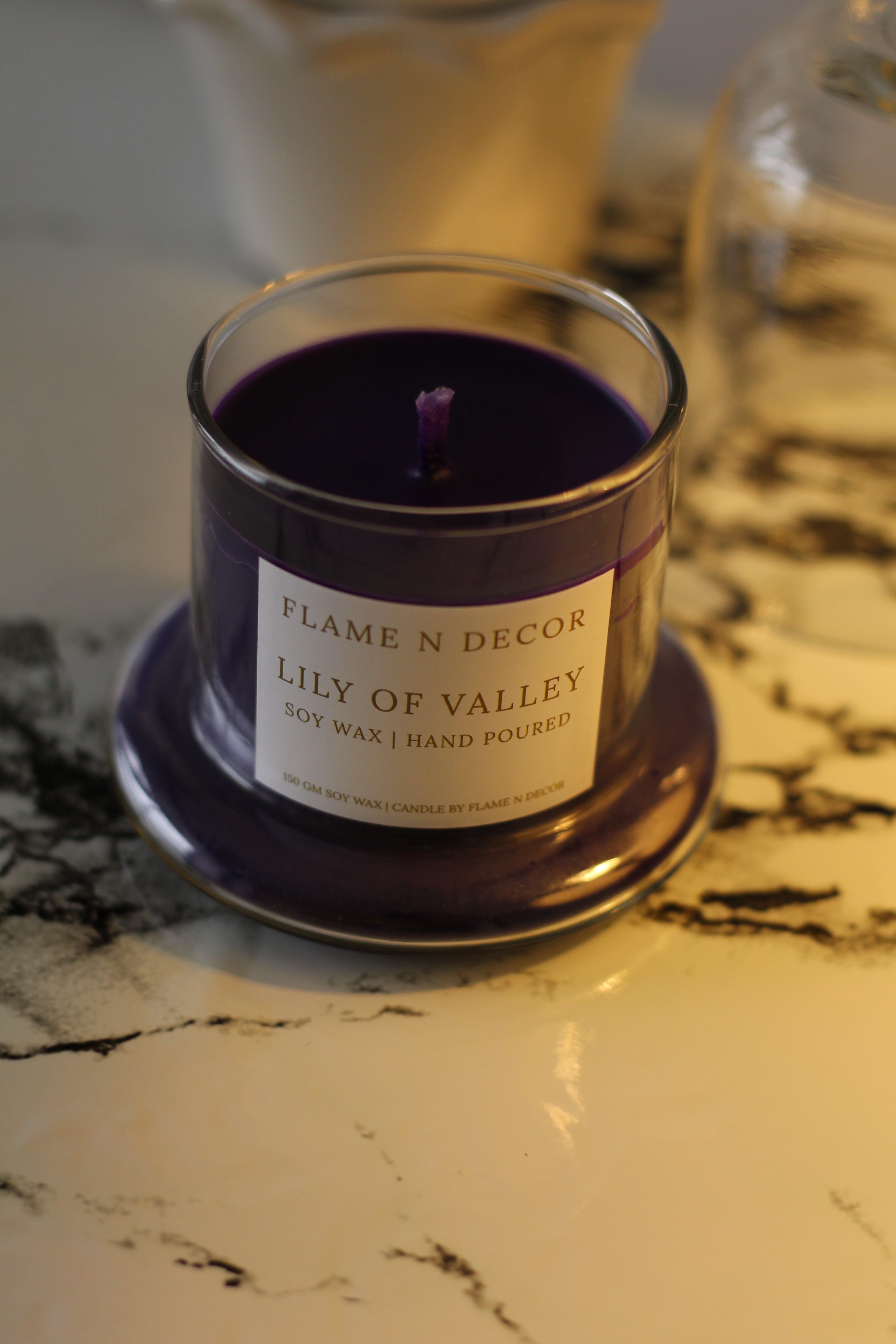 Bell Jar with Glass Dome | Lily of Valley Soy Candle