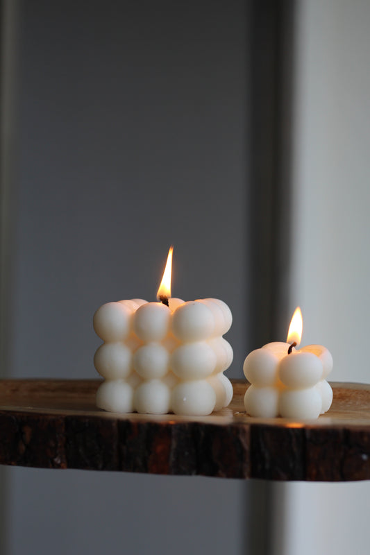 White Cloud Bubble Soy Candle - Set of 2