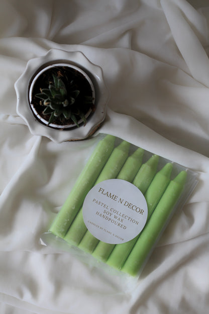 Green Mini Taper Soy Candle - Set of 6