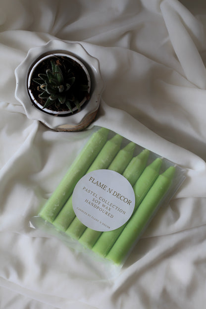 Green Mini Taper Soy Candle - Set of 6