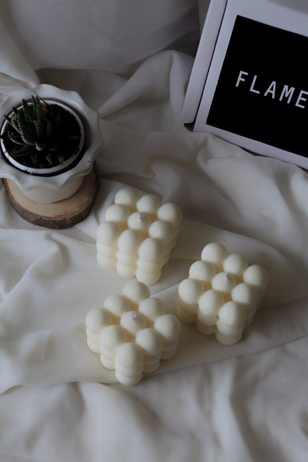 White Cloud Bubble Soy Candle | Pack of 3