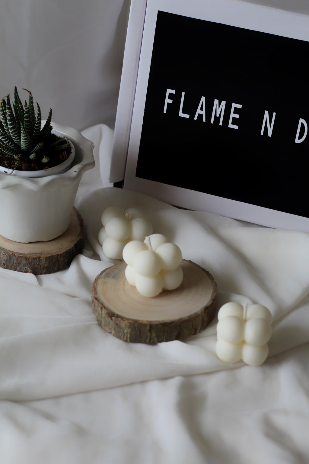 White Mini Cloud Bubble Soy Candle | Pack of 4