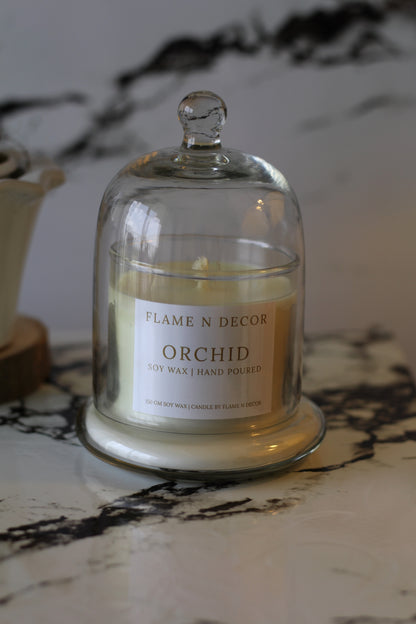 Bell Jar with Glass Dome | Orchid Soy Candle